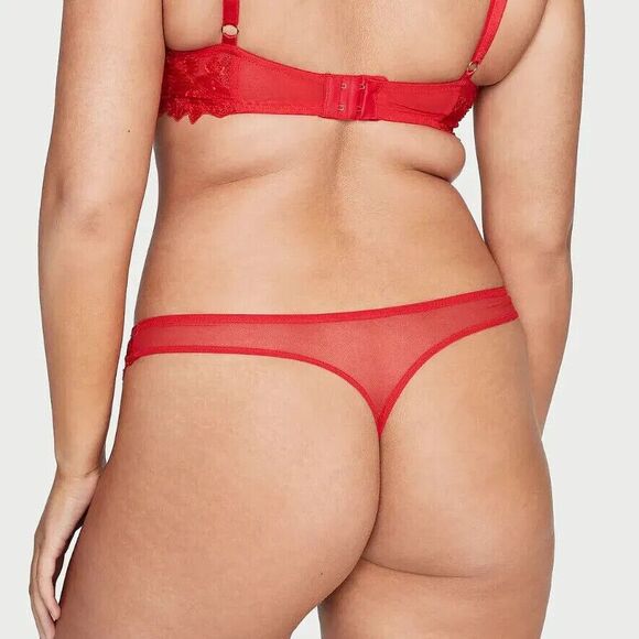 VICTORIA'S SECRET VERY SEXY ZIGGY GLAM FLORAL EMBROIDERY THONG PANTY - Picture 7 of 8